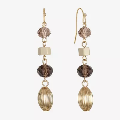 Liz Claiborne Gold Tone Womens Round Drop Earrings