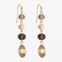Liz Claiborne Gold Tone Womens Round Drop Earrings