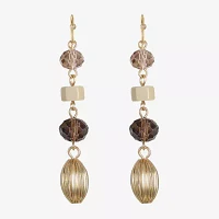Liz Claiborne Gold Tone Womens Round Drop Earrings