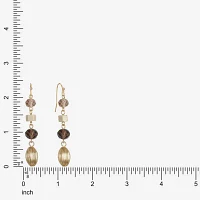 Liz Claiborne Gold Tone Womens Round Drop Earrings