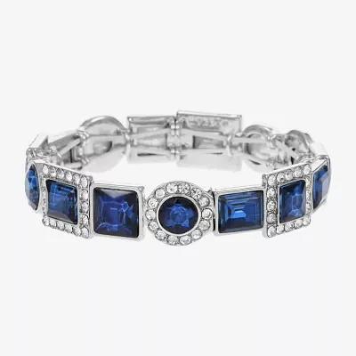 Monet Jewelry Halo Womens Glass Oval Stretch Bracelet