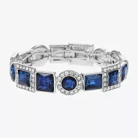 Monet Jewelry Halo Womens Glass Oval Stretch Bracelet