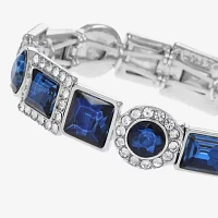 Monet Jewelry Halo Womens Glass Oval Stretch Bracelet