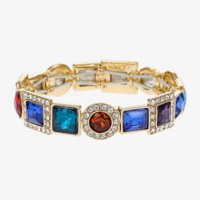 Monet Jewelry Halo Womens Glass Oval Stretch Bracelet