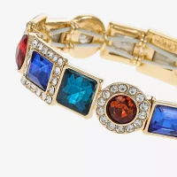 Monet Jewelry Halo Womens Glass Oval Stretch Bracelet