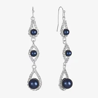 Monet Jewelry Linear Simulated Pearl Round Drop Earrings