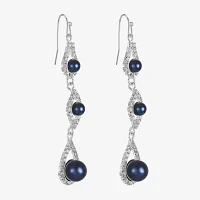 Monet Jewelry Linear Simulated Pearl Round Drop Earrings