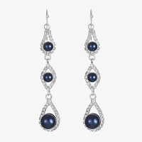 Monet Jewelry Linear Simulated Pearl Round Drop Earrings