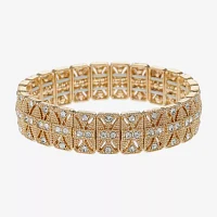 Monet Jewelry Timeless Gold Tone Womens Glass Stretch Bracelet