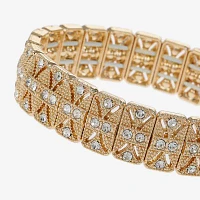 Monet Jewelry Timeless Gold Tone Womens Glass Stretch Bracelet