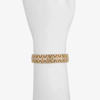 Monet Jewelry Timeless Gold Tone Womens Glass Stretch Bracelet