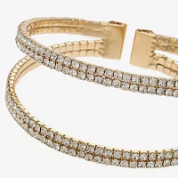 Monet Jewelry Timeless Gold Tone Womens Glass Cuff Bracelet