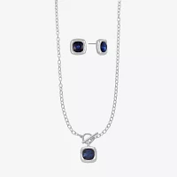 Liz Claiborne Pendant Toggle Necklace & Stud Earring Womens Glass 2-pc. Jewelry Set