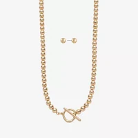 Liz Claiborne Beaded Toggle Necklace & Stud Earring Womens 2-pc. Jewelry Set