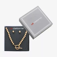 Liz Claiborne Beaded Toggle Necklace & Stud Earring Womens 2-pc. Jewelry Set