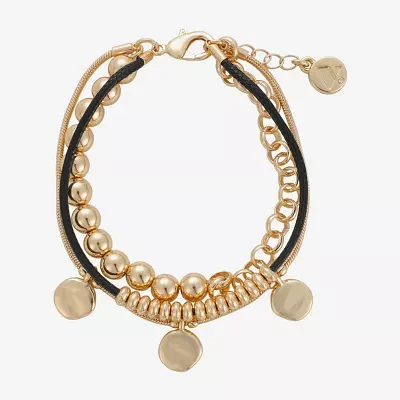 Liz Claiborne 3 Row Womens Charm Bracelet