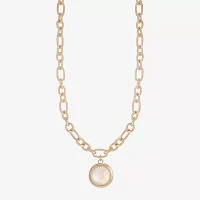 Liz Claiborne Gold Tone Womens 17 Inch Pendant Necklace