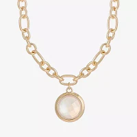 Liz Claiborne Gold Tone Womens 17 Inch Pendant Necklace