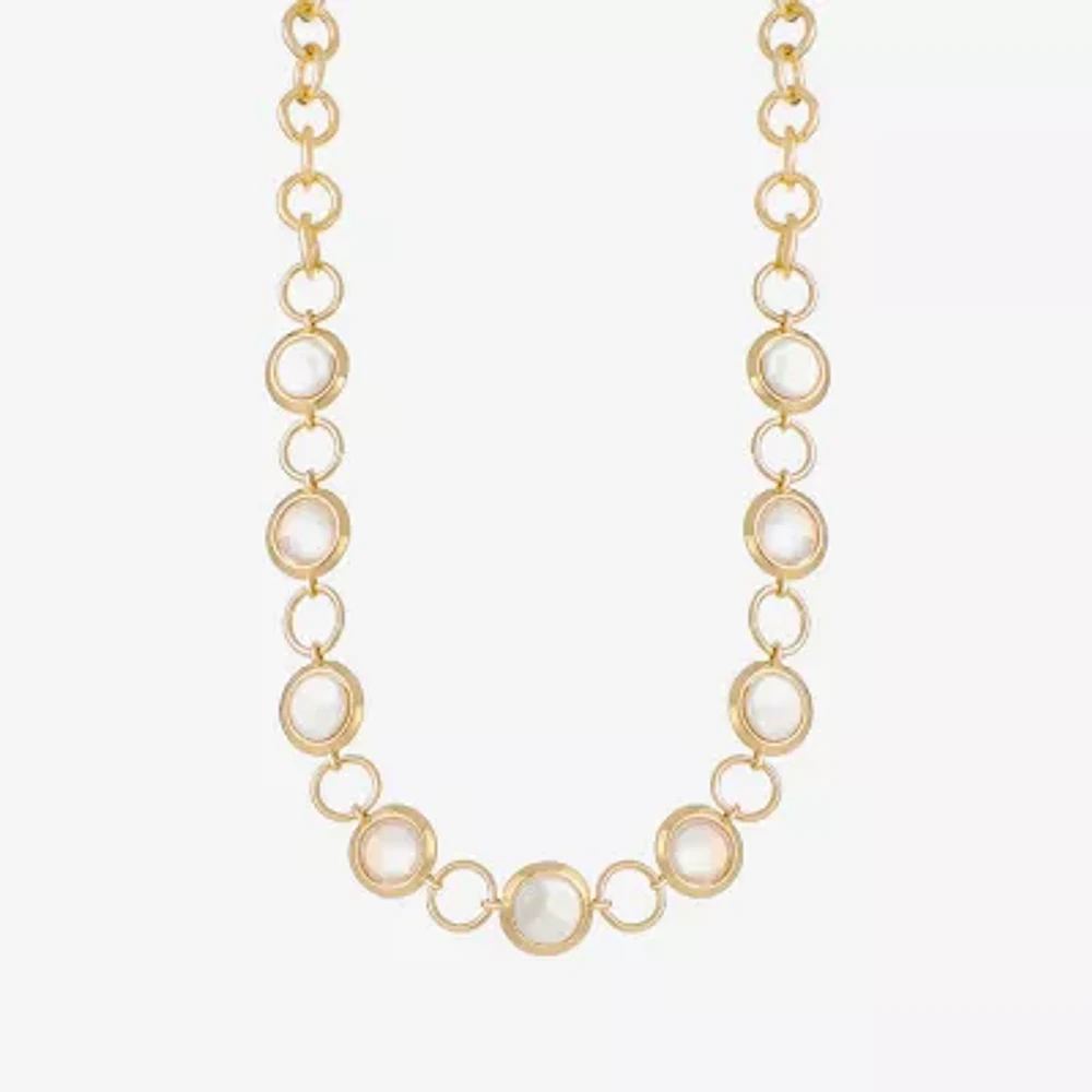 Liz Claiborne Gold Tone Womens 17 Inch Collar Necklace