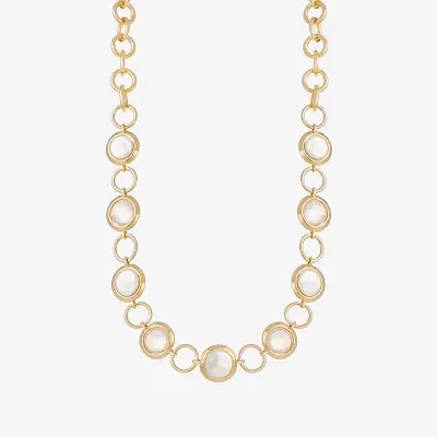 Liz Claiborne Gold Tone Womens 17 Inch Collar Necklace