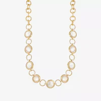 Liz Claiborne Gold Tone Womens 17 Inch Collar Necklace