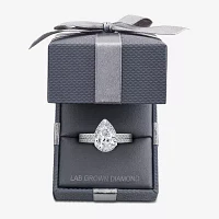 Signature By Modern Bride (F / VS2) Womens 2 CT. T.W. Lab Grown White Diamond 10K or 14K Gold Pear Side Stone Bridal Set