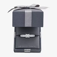 Signature By Modern Bride (F / Vs2) Womens 2 CT. T.W. Lab Grown White Diamond 10K Gold Side Stone Engagement Ring