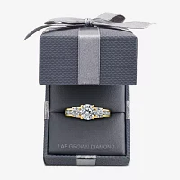 Love Lives Forever (G / Si1-Si2) Womens 2 CT. T.W. Lab Grown White Diamond 10K Gold Round Side Stone 3-Stone Engagement Ring