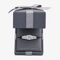 Love Lives Forever (G / Si1-Si2) Womens 2 CT. T.W. Lab Grown White Diamond 10K Gold Round Side Stone 3-Stone Engagement Ring