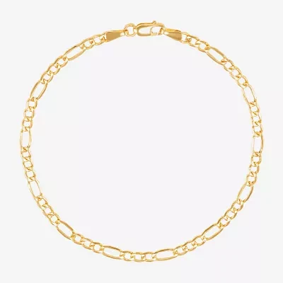 Made in Italy 10K Gold 7.5 Inch Hollow Figaro Chain Bracelet