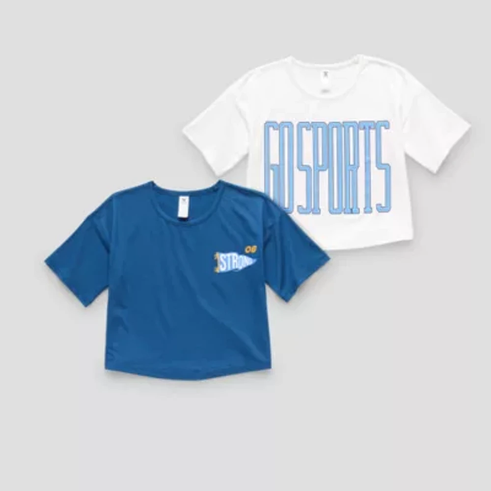 Xersion Little & Big Girls 2-pc. Crew Neck Short Sleeve Graphic T-Shirt