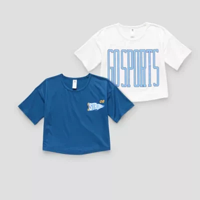 Xersion Little & Big Girls 2-pc. Crew Neck Short Sleeve Graphic T-Shirt