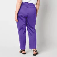 Liz Claiborne-Plus Emma Womens Mid Rise Slim Fit Ankle Pant