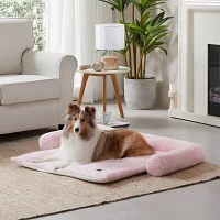 Allisandro Small Faux Fur Anti-Slip Pink Pet Bed