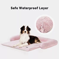 Allisandro Small Faux Fur Anti-Slip Pink Pet Bed