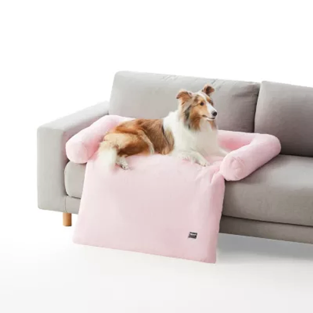 Allisandro Small Faux Fur Anti-Slip Pink Pet Bed