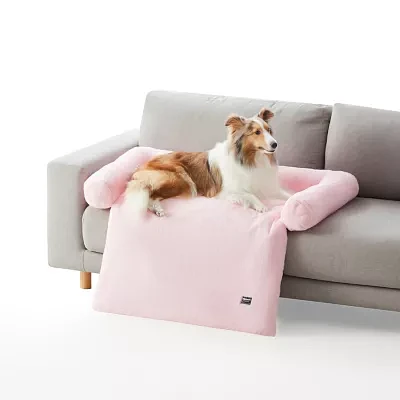Allisandro Small Faux Fur Anti-Slip Pink Pet Bed