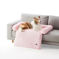 Allisandro Small Faux Fur Anti-Slip Pink Pet Bed