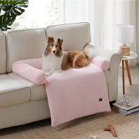 Allisandro Small Faux Fur Anti-Slip Pink Pet Bed