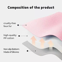 Allisandro Small Faux Fur Anti-Slip Pink Pet Bed