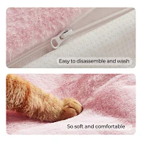 Allisandro Small Faux Fur Anti-Slip Pink Pet Bed
