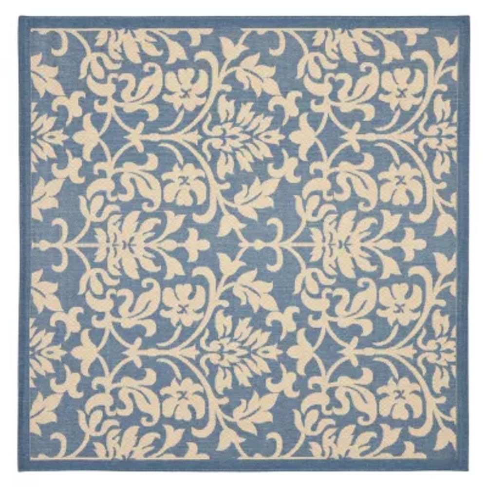 Safavieh Courtyard Collection Lyla Floral Indoor/Outdoor Square Area Rug