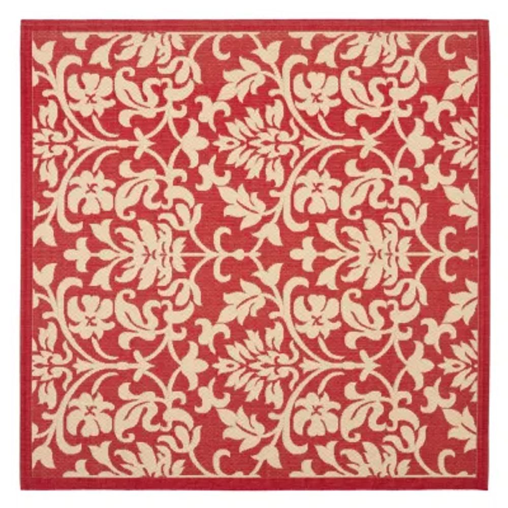 Safavieh Courtyard Collection Lyla Floral Indoor/Outdoor Square Area Rug