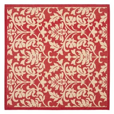 Safavieh Courtyard Collection Lyla Floral Indoor/Outdoor Square Area Rug