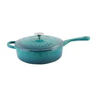 Crock Pot Artisan Enameled 3.5 Quart Cast Iron Deep Sauté Pan With Self Basting Lid