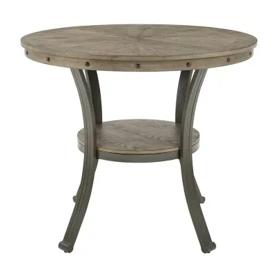 Firview Counter Height Round Wood-Top Dining Table