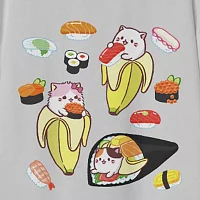 Big Girls Bananya Oversized Round Neck Short Sleeve Graphic T-Shirt