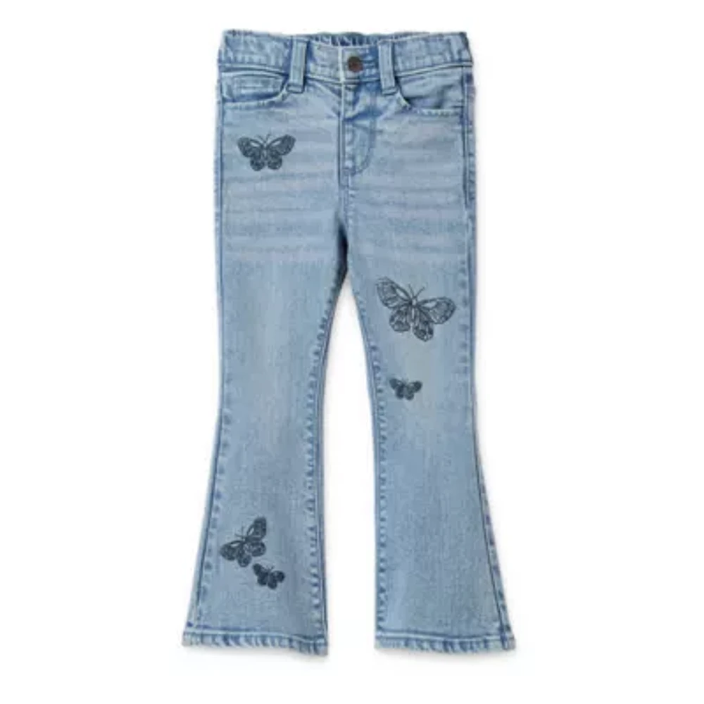 Okie Dokie Toddler & Little Girls Adjustable Waist Flare Leg Jean