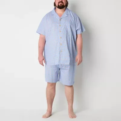 Stafford Modal Mens Big and Tall Short Sleeve 2-pc. Shorts Pajama Set