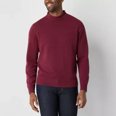 St. John's Bay Roll Neck Mens Mock Long Sleeve Pullover Sweater